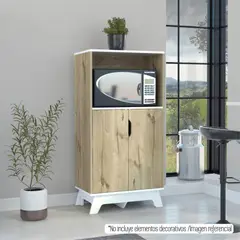 TUHOME - Mueble Microondas 2 Puertas Café Claro 180x60x30 cm