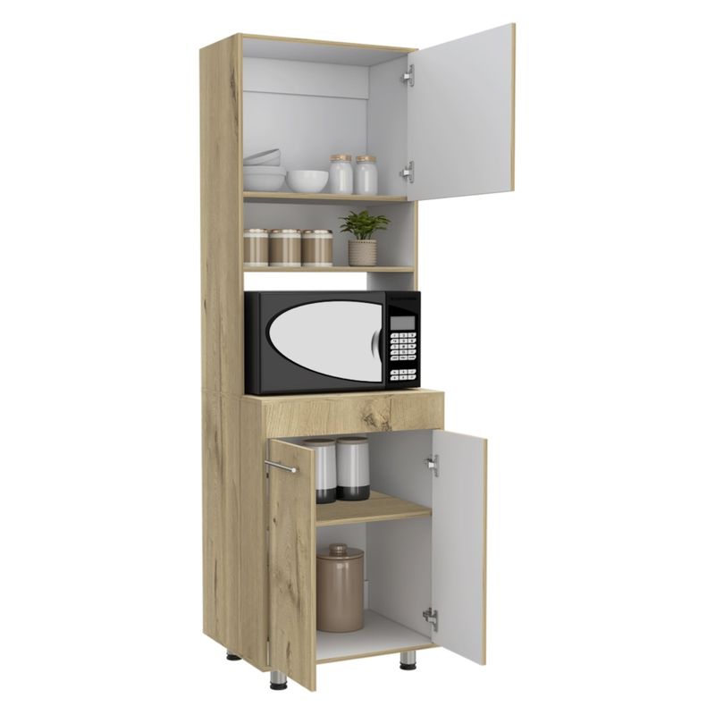 TUHOME - Mueble Para Microondas Orion Duna Y Blanco 200x63x50 Cm