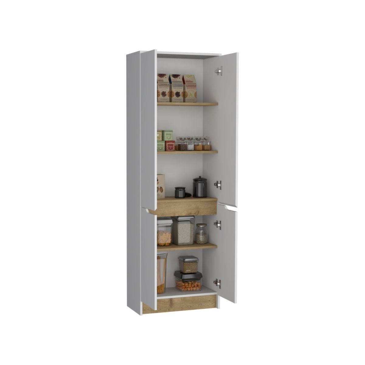 TUHOME - Mueble Alacena 4 Puertas Blanco 205x70x35.8 cm