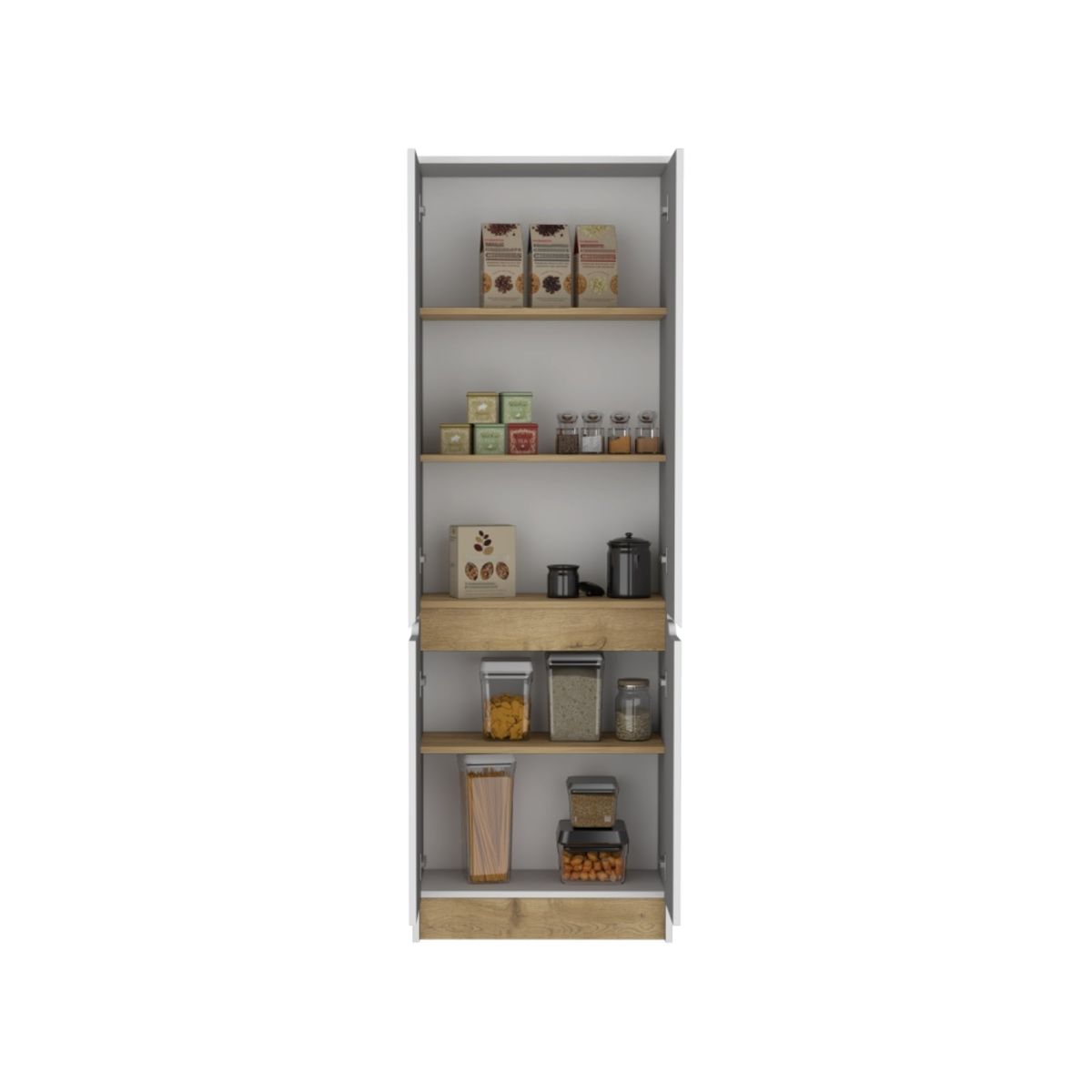 TUHOME - Mueble Alacena 4 Puertas Blanco 205x70x35.8 cm