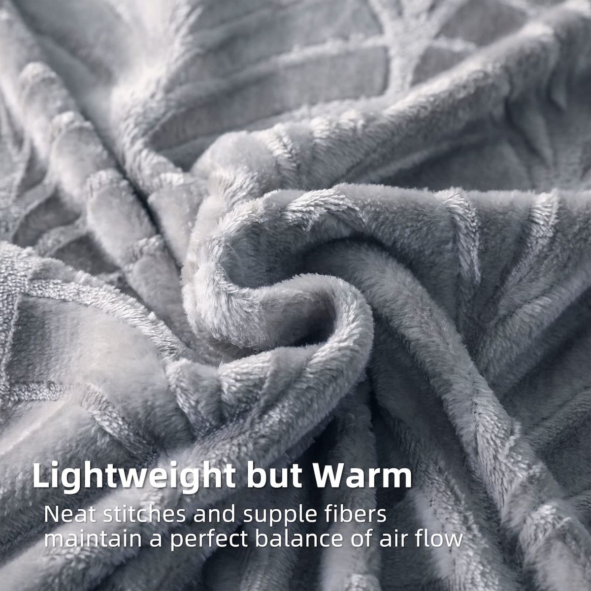 GENERICO - Manta Para Cama Frazada 2 Plazas Gris