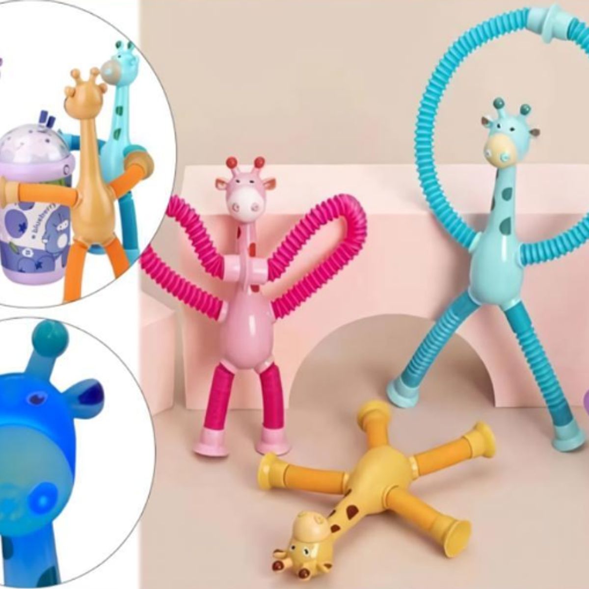 GENERICO - Set De 12 Juguetes Sensoriales Jirafa Tubo Extensible
