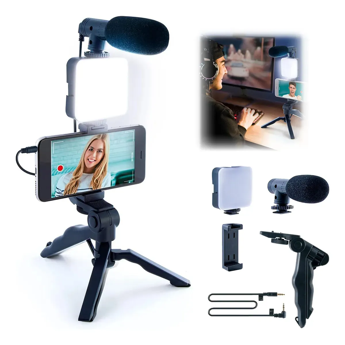 KUANGYE - Kit Estabilizador Soporte Para Camaras Y Celular Audio Video