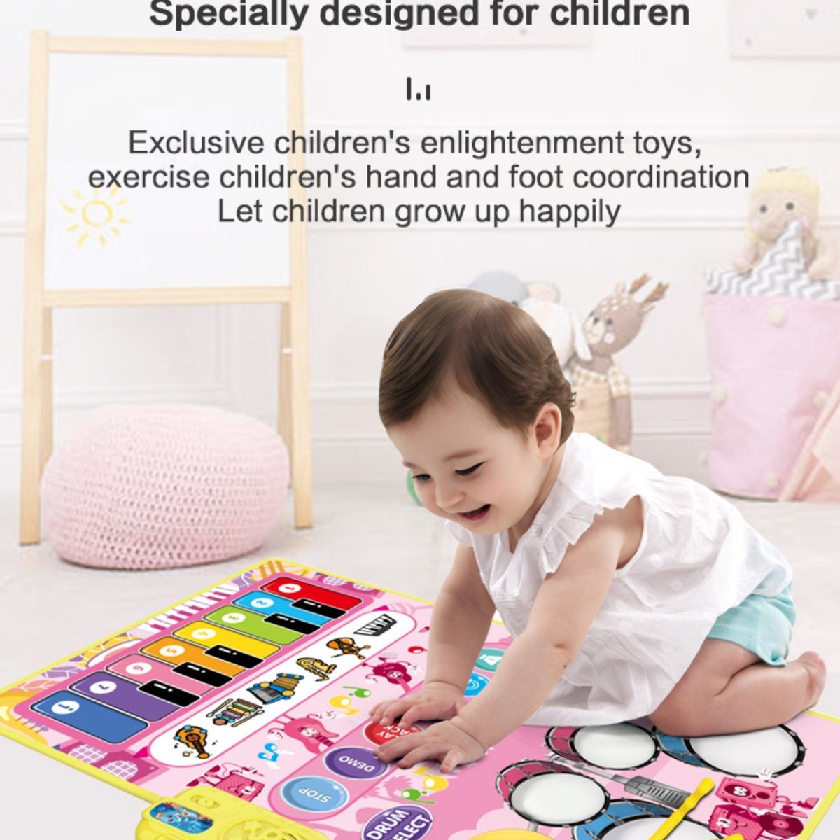 ATURE - Alfombra Musical Piano Y Tambor Juguete Para Niños 80x565cm