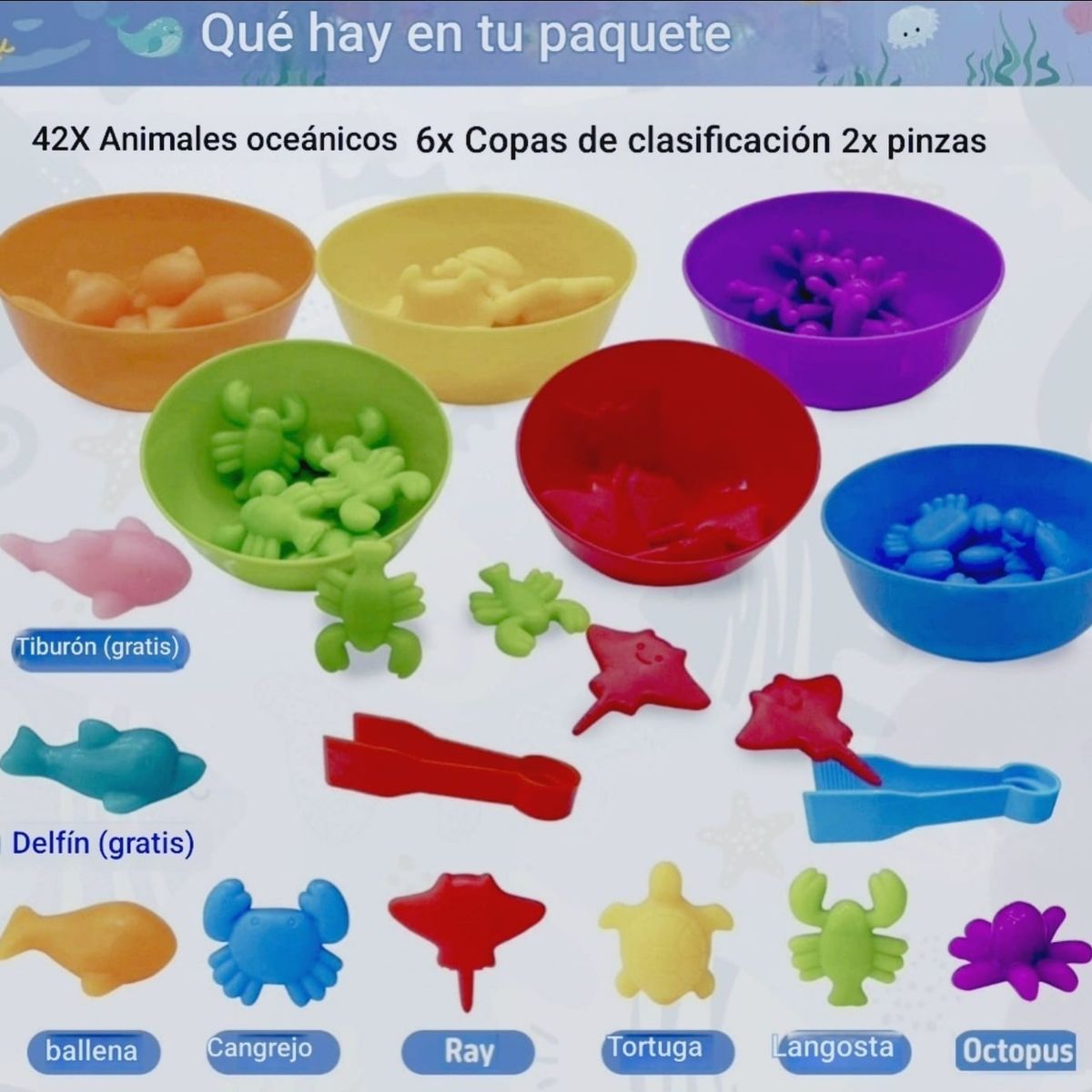 GENERICO - Juego De Clasificación  Selección De Colores y Formas De Mar