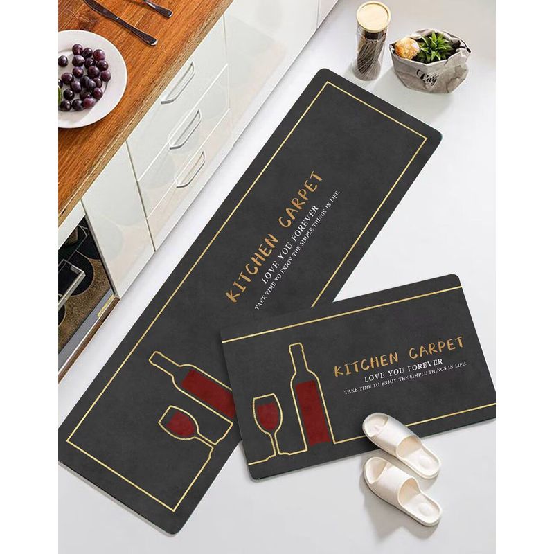 GENERICO - Pack de 2 Alfombras Para Cocina Diseños Modernos y Antideslizante