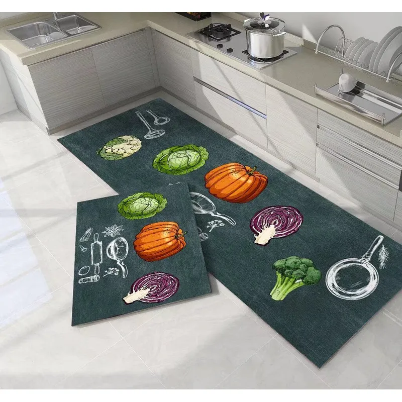 GENERICO - Pack de 2 Alfombras Para Cocina Diseños Modernos y Antideslizante
