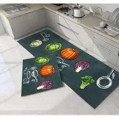 GENERICO - Pack de 2 Alfombras Para Cocina Diseños Modernos y Antideslizante