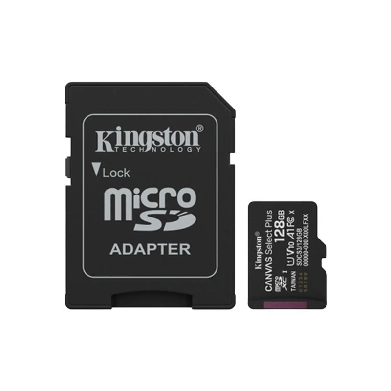 KINGSTON - Kingston MicroSDXC 128GB Canvas Select Plus 100MB/s Clase 10 A1 + SD