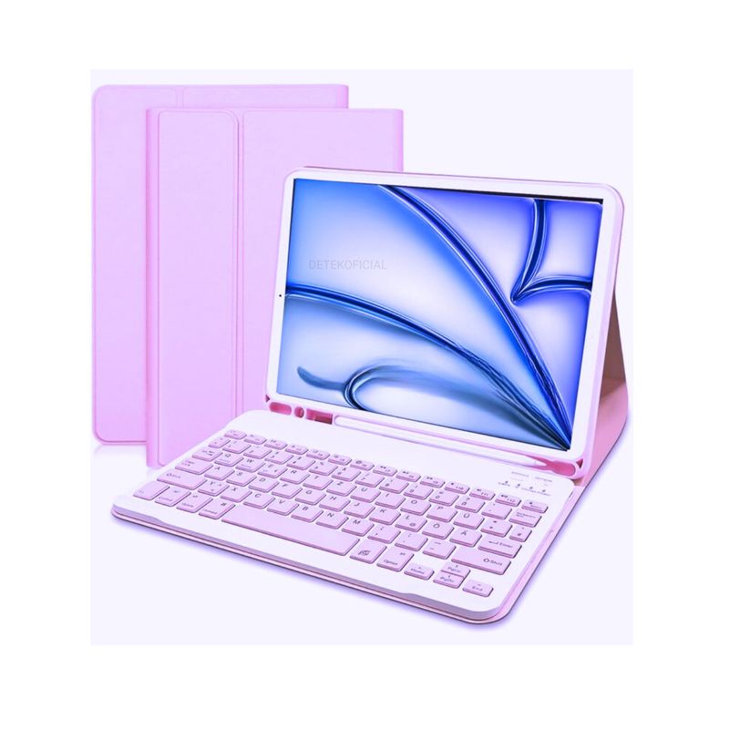 GENERICO - Funda Para iPad Air 11 M2 2024 + Teclado Español - Rosa