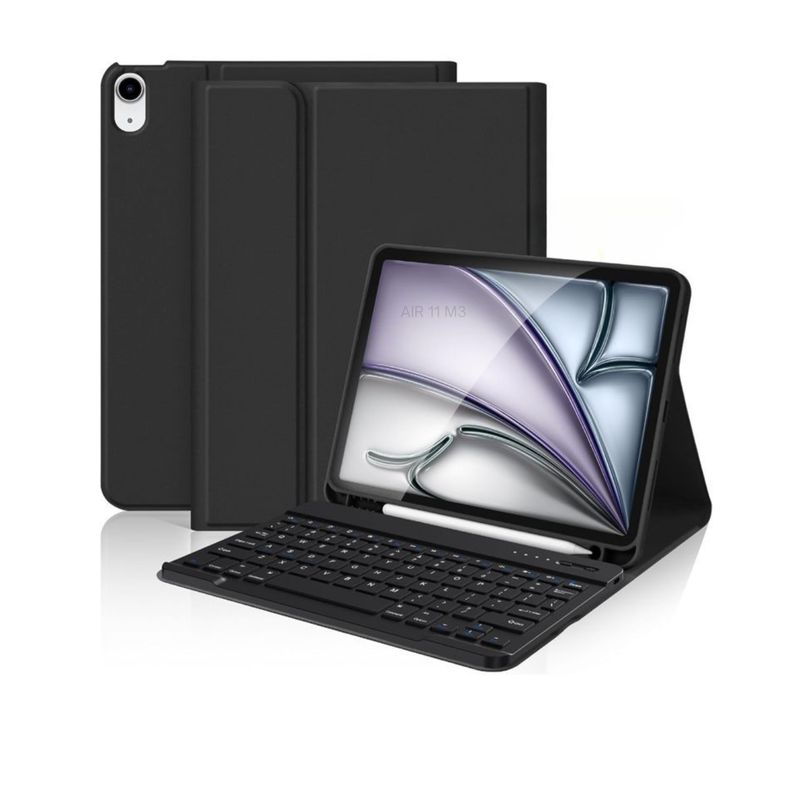 GENERICO - Funda Para iPad Air 11 M3 2025 + Teclado Español - Negro