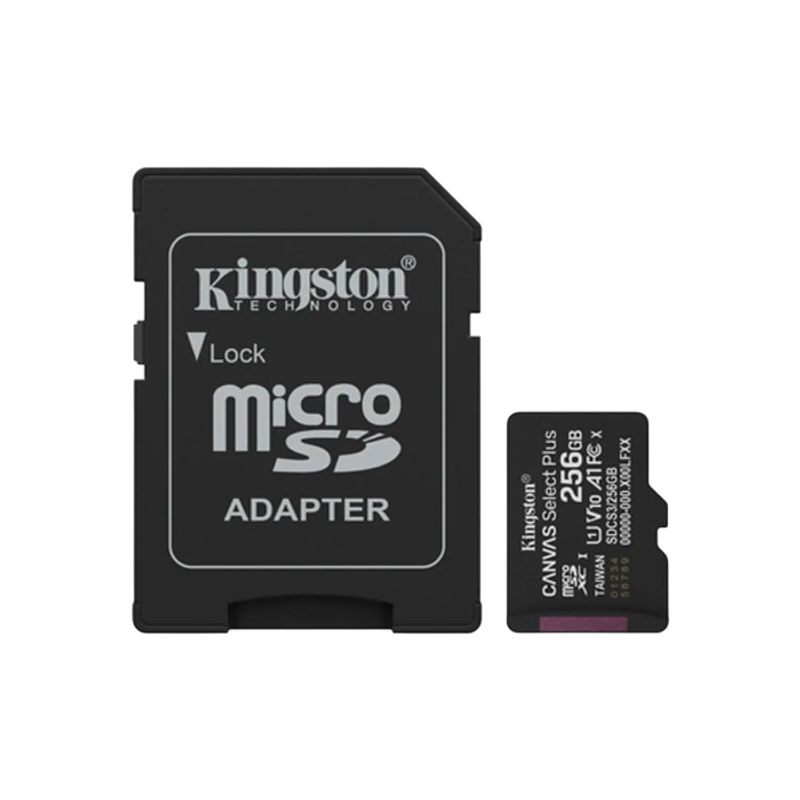 KINGSTON - Kingston MicroSDXC 256GB Canvas Select Plus 100MB/s Clase 10 A1 + SD