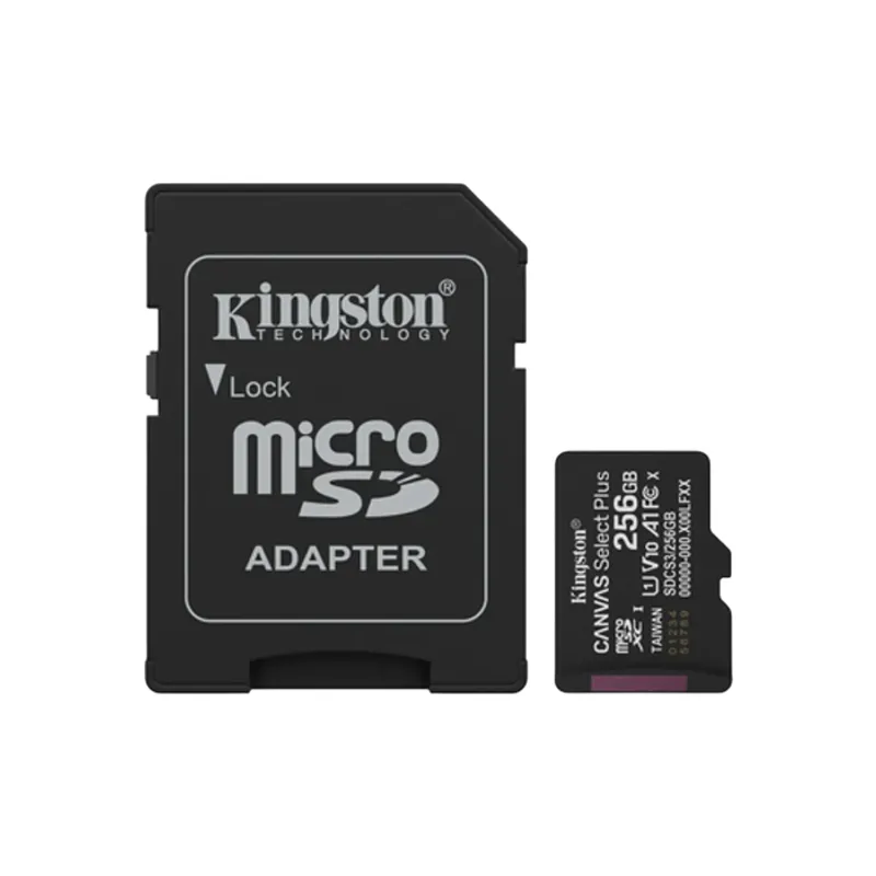 KINGSTON - Kingston MicroSDXC 256GB Canvas Select Plus 100MB/s Clase 10 A1 + SD