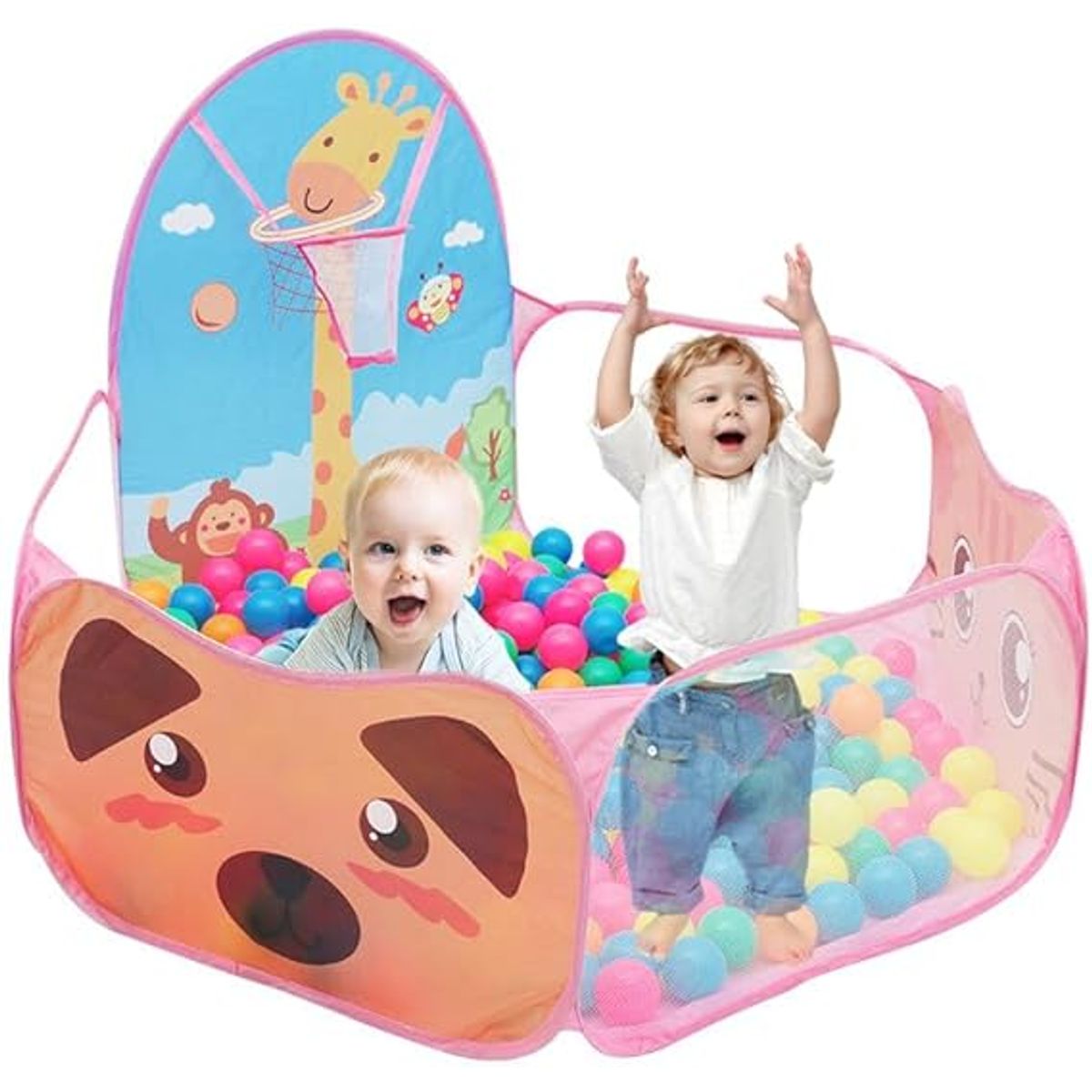 EDWINAYY - Alberca De Pelotas Con Canasta Plegable Juego Didáctico