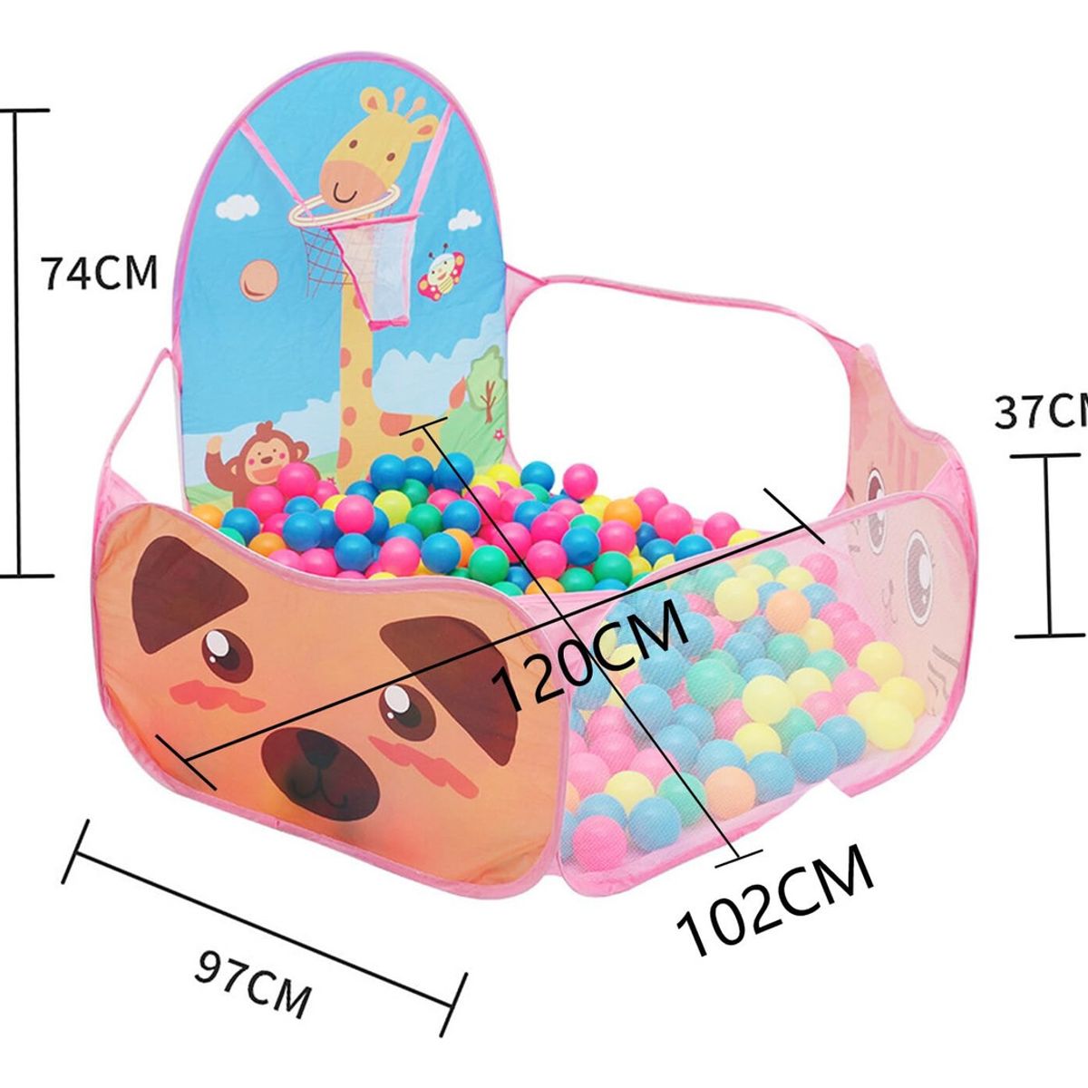 EDWINAYY - Alberca De Pelotas Con Canasta Plegable Juego Didáctico