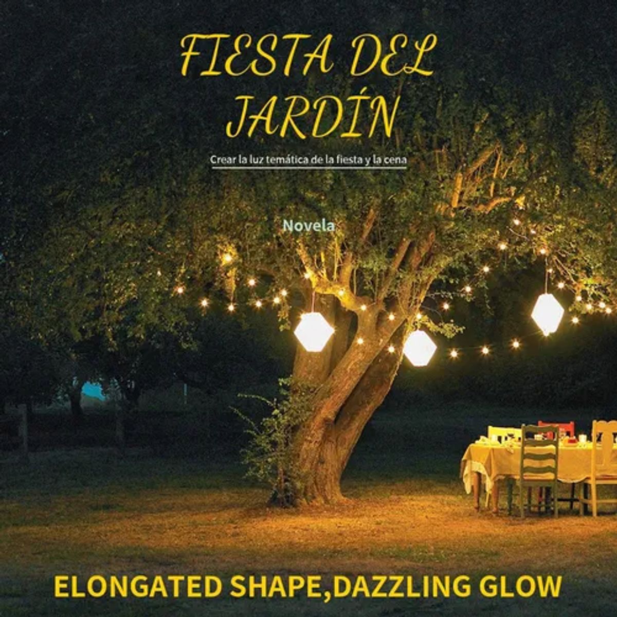 SUPERCENTER - Guirnalda Solar Led 10 Metros Panel Con 10 Ampolletas Luces