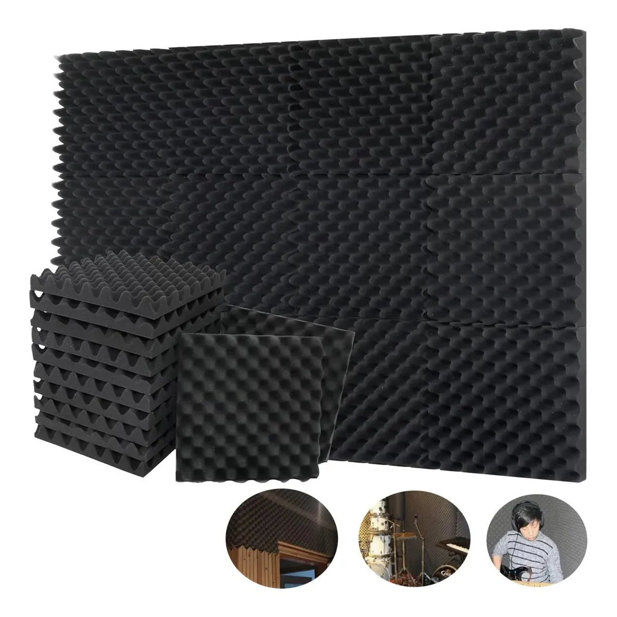 GENERICO - Kit 36 Paneles De Espuma Acustica Alta Densidad,30x30x3cm