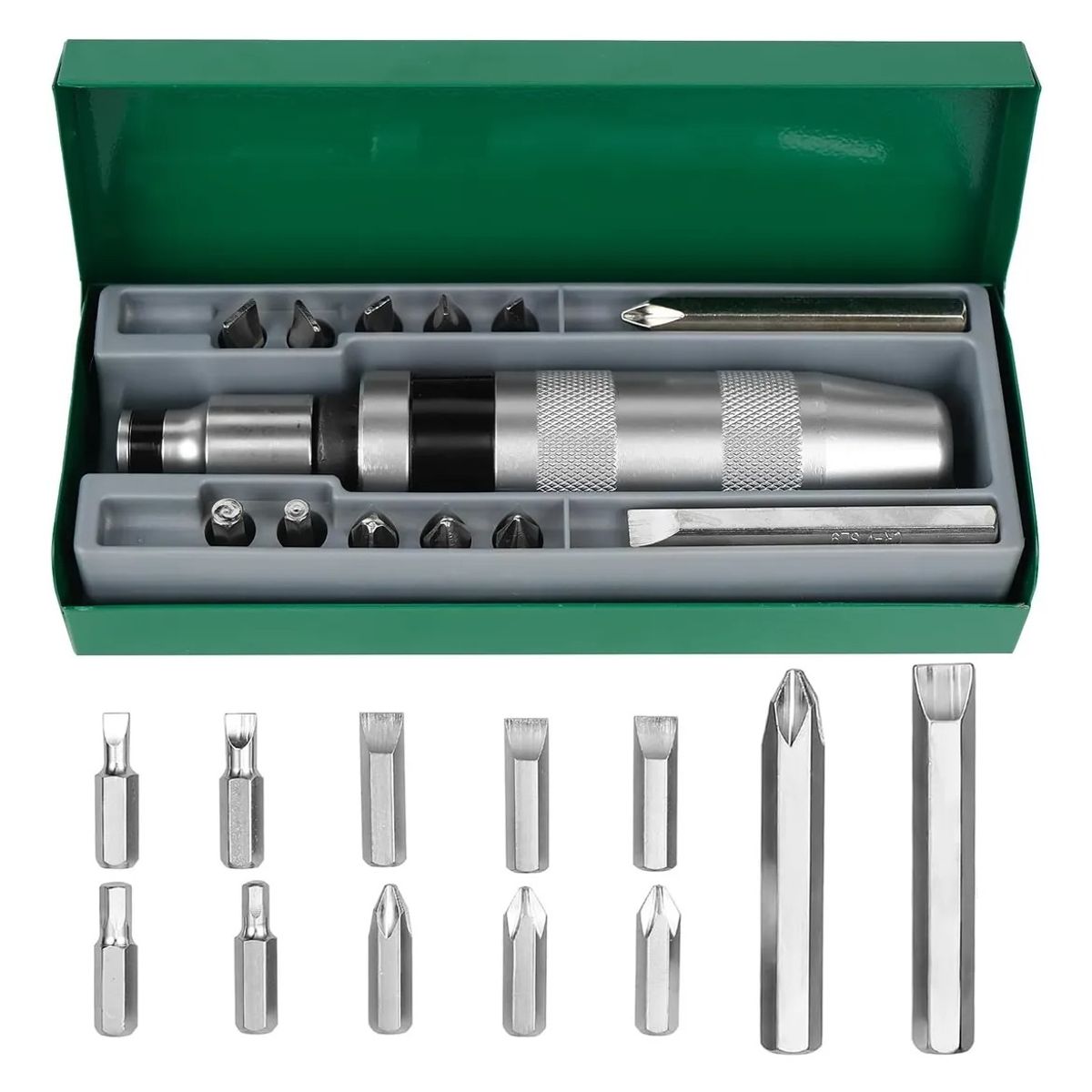 GENERICO - Kit 13 Destornillador De Impacto Golpe Para Slot Hex