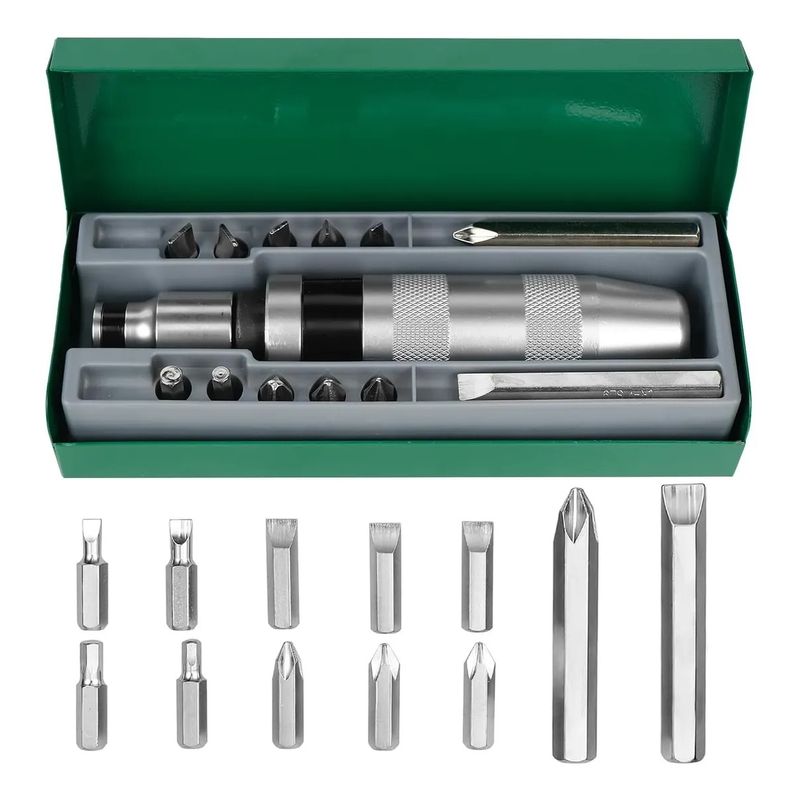 GENERICO - Kit 13 Destornillador De Impacto Golpe Para Slot Hex