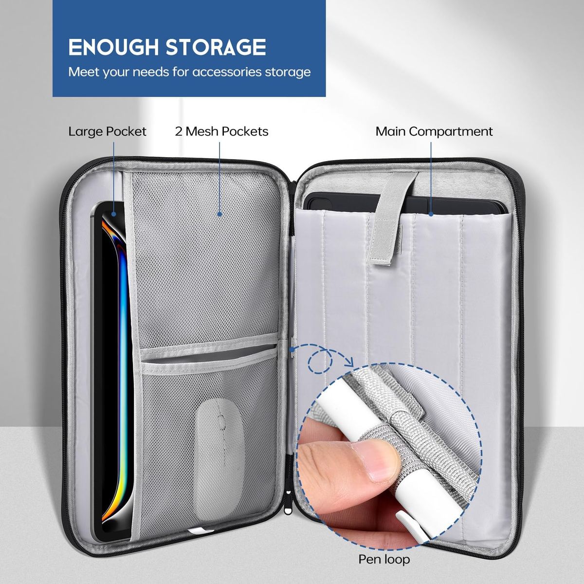 KUANGYE - Bolso Funda Para iPad Tablet Universal Hasta 11 Pulgadas