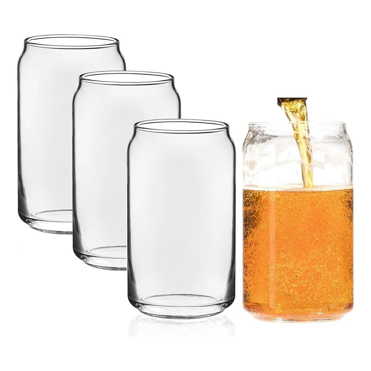 GENERICO - Display 4 Vasos De Vidrio 550 Ml Transparente