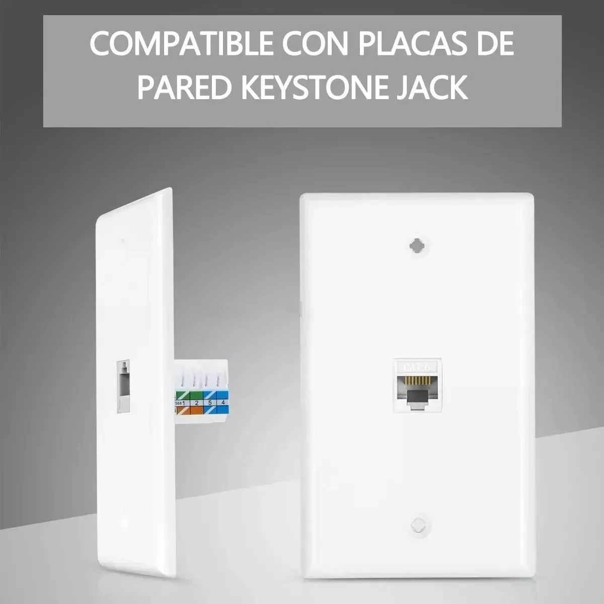 GENERICO - Pack 10 Cat 6 Rj45 Conector Para Cable Red Hembra Utp Cober