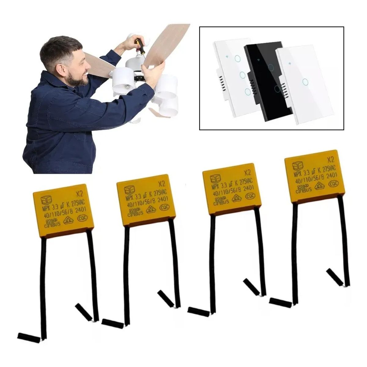 KUANGYE - 33uf Condensador Interruptor-apagador Inteligente