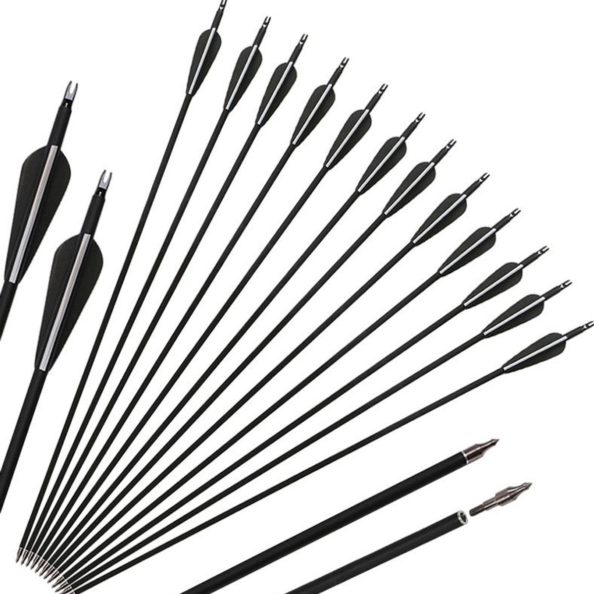 ATURE - Flechas Carbono De 80cm 12 Unidades Para Articulos De Caza