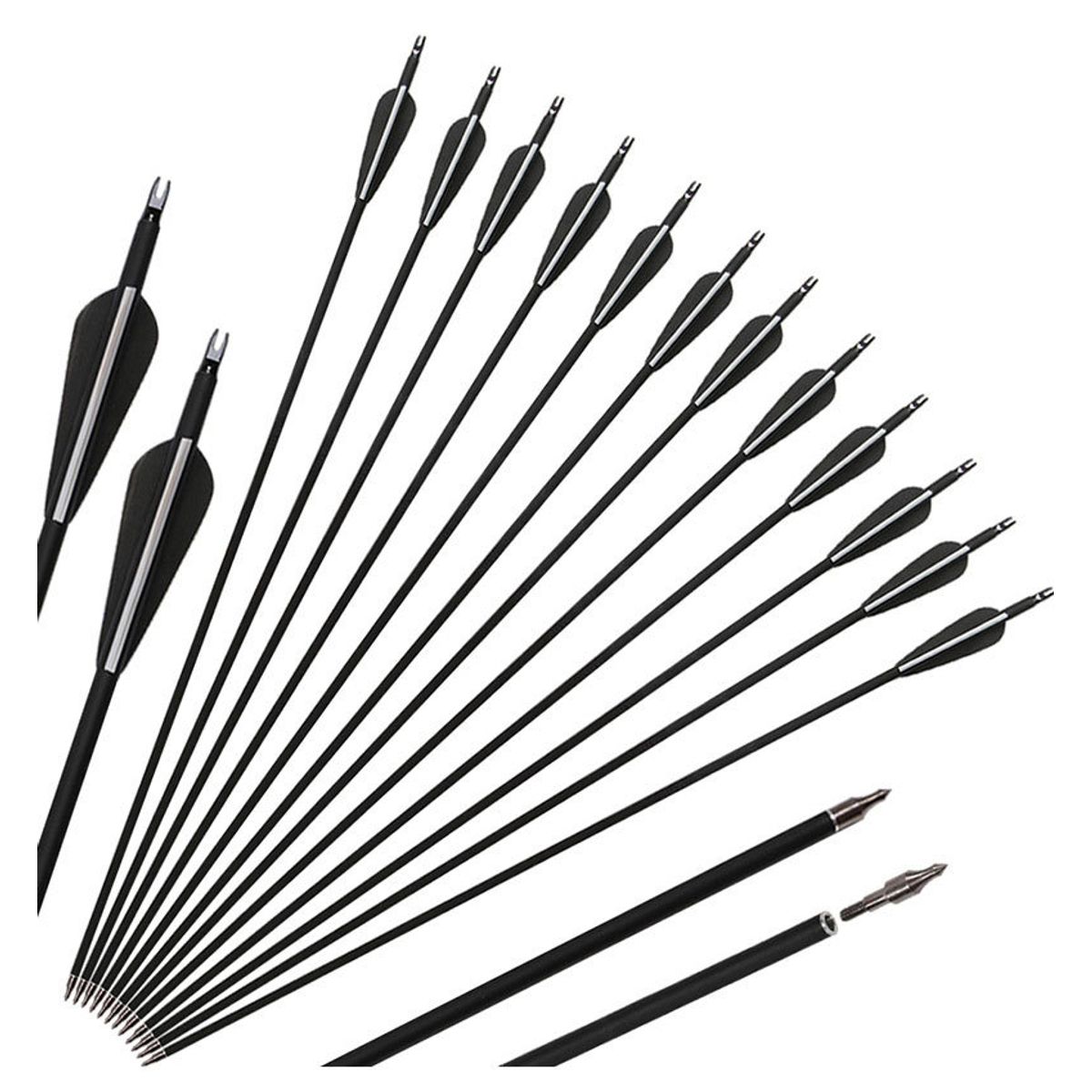 ATURE - Flechas Carbono De 80cm 12 Unidades Para Articulos De Caza