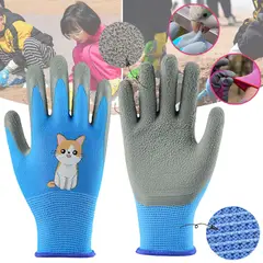 EDWINAYY - Guantes De Jardinería Para Niños Mayores 8 Años Azul Y Rosa