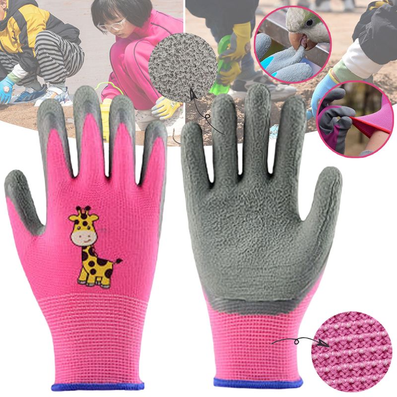 EDWINAYY - Guantes De Jardinería Para Niños Mayores 8 Años Azul Y Rosa