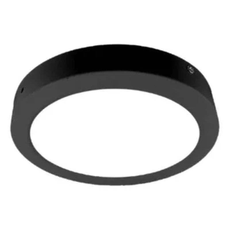 LISM - Foco Panel Led 24w Plafón Redondo 30cm Sobrepuesto Negro Luz Fría