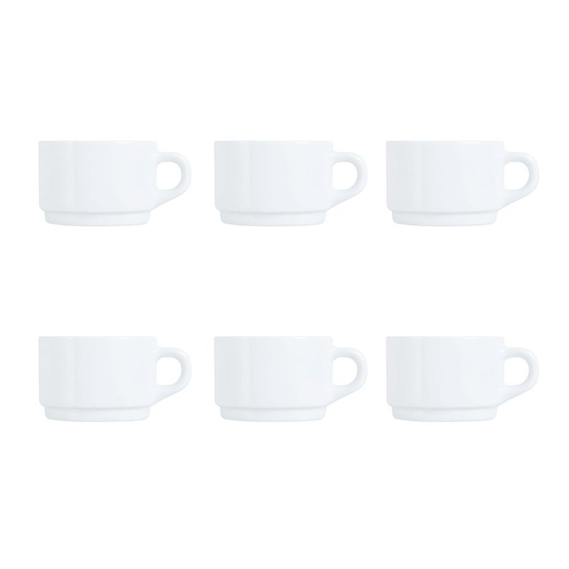 LUMINARC - Set 6 Taza Desayuno Apilable 280mL Opal Luminarc Porcelana