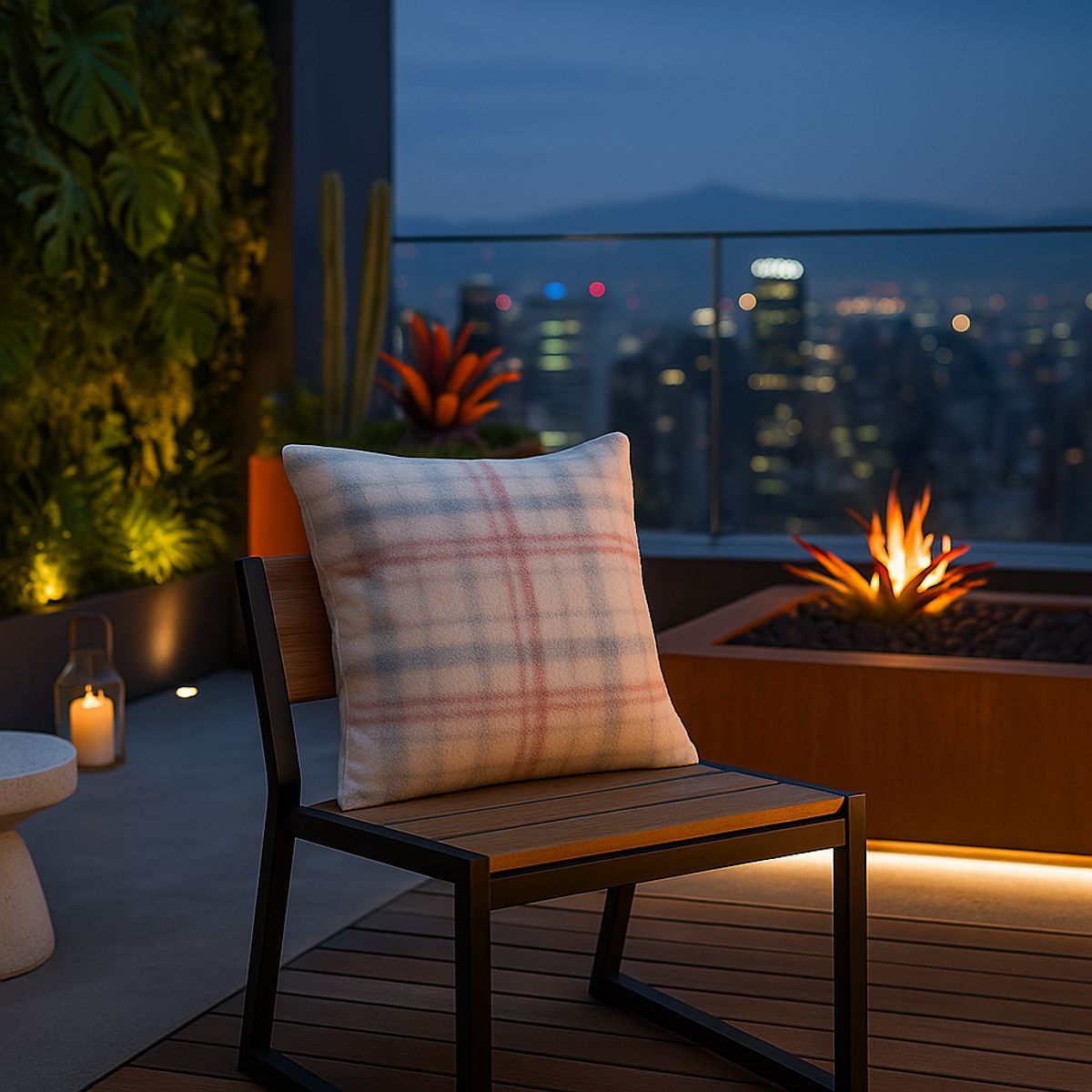 ARMONIA - Funda decorativa chenille cuadrille cojín 45x45 moderno hogar 741