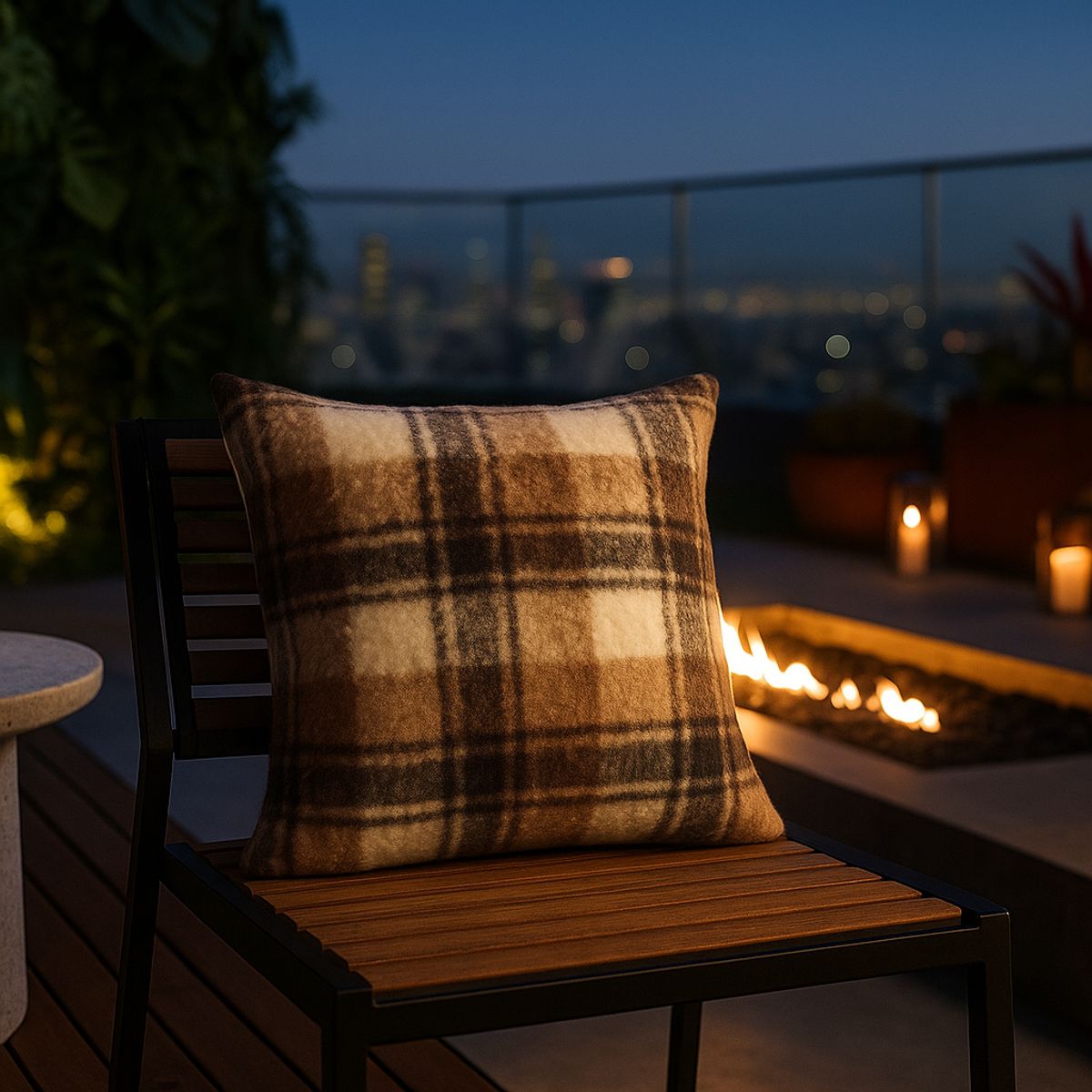 ARMONIA - Funda decorativa cuadrille chenille cojín 45x45 estilo moderno 743