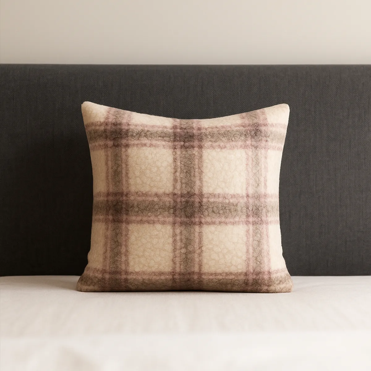 ARMONIA - Funda cojín 45x45 diseño cuadrille chenille sofá cama 740