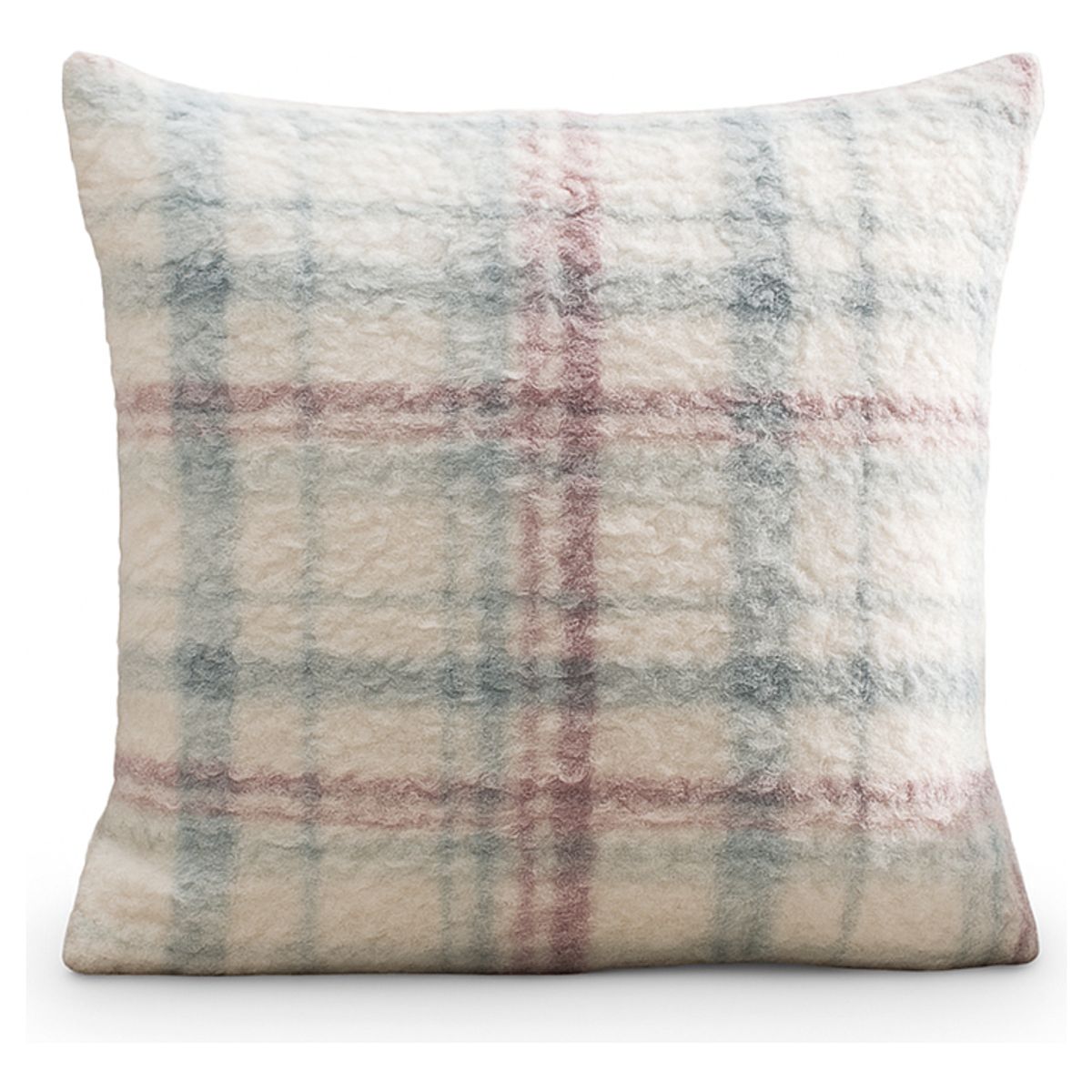 ARMONIA - Funda de cojín chenille cuadrille decorativa 45x45 suave 741