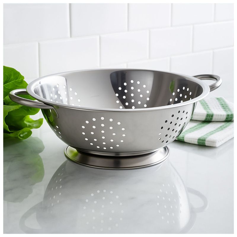 CUINER - Colador Escurridor De Comida Cuiner Acero Inoxidable 24cm