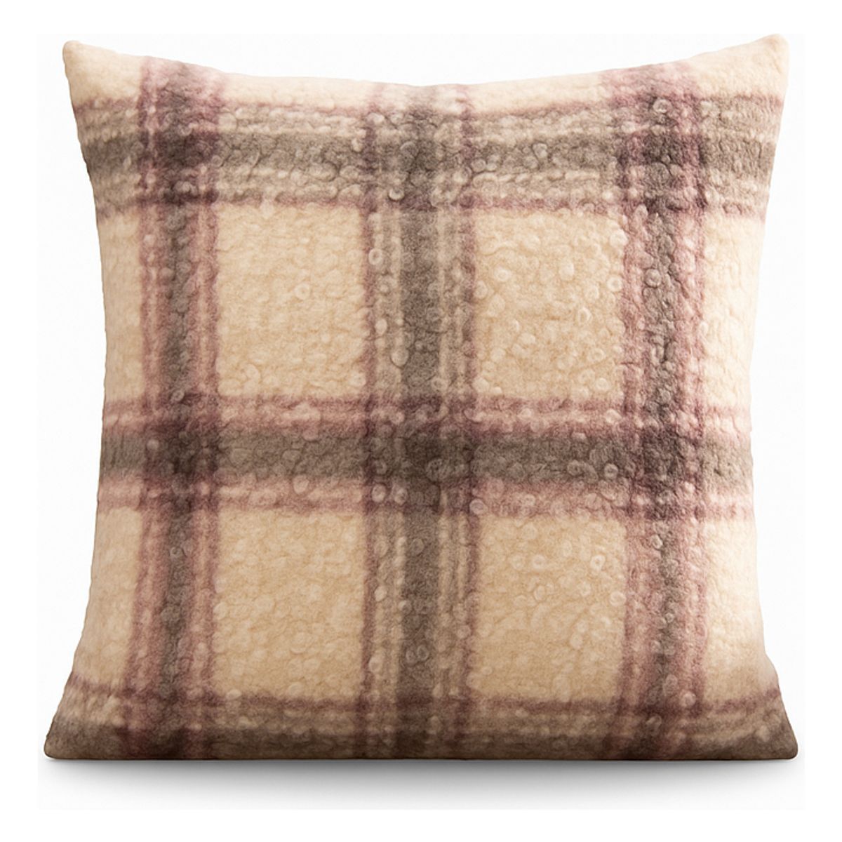 ARMONIA - Funda de cojín chenille cuadrille decorativa 45x45 suave 740