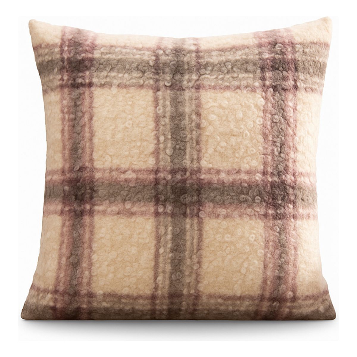 ARMONIA - Funda de cojín chenille cuadrille decorativa 45x45 suave 740