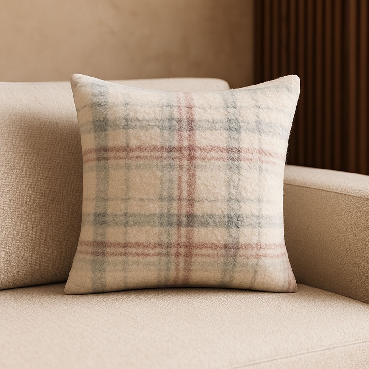 ARMONIA - Cubre cojín chenille cuadrille 45x45 diseño clásico sala CL 741