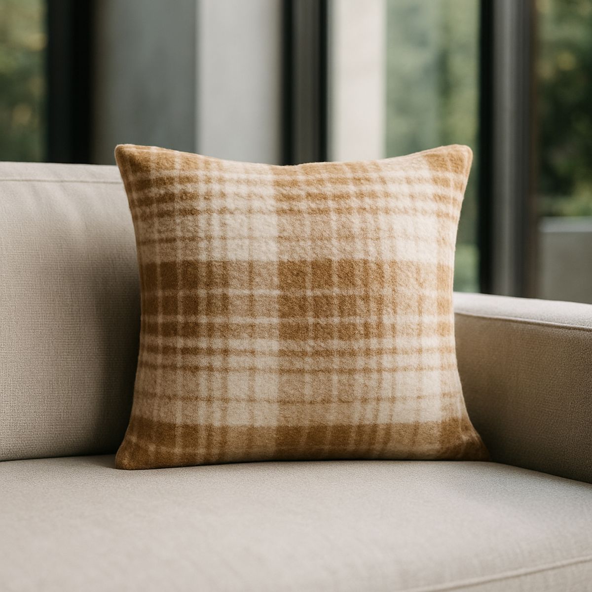 ARMONIA - Funda cojín 45x45 cuadrille chenille textura premium sofá cama 742