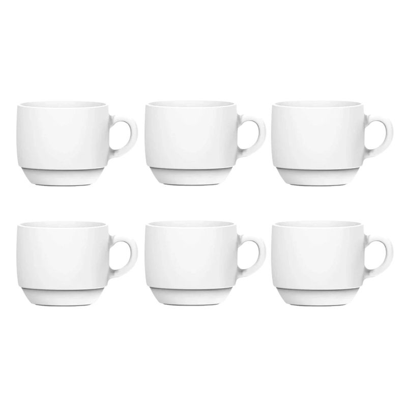 NADIR - Set 6 Taza Cafe De 90mL Opaline Nadir Porcelana Blanca