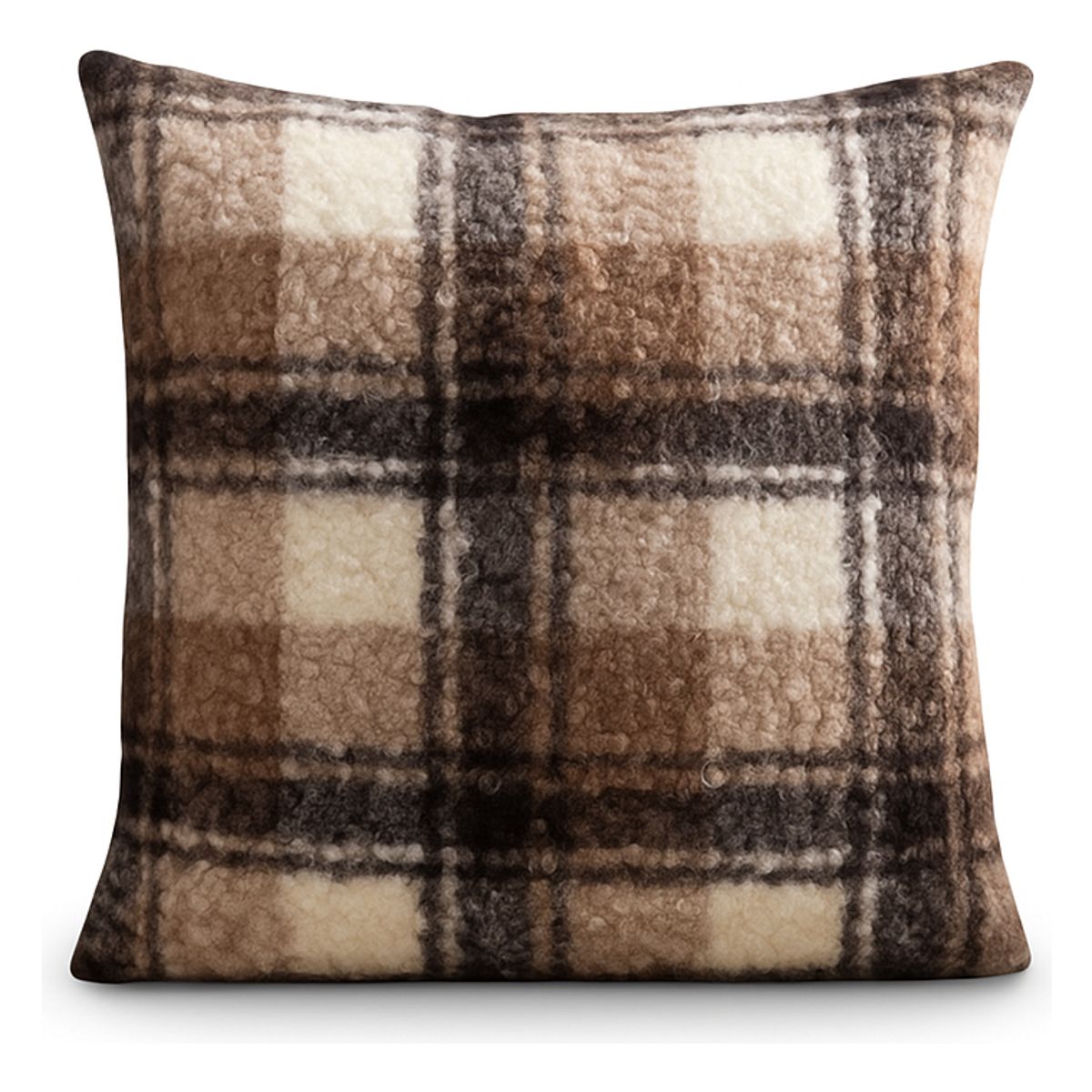 ARMONIA - Funda de cojín chenille cuadrille decorativa 45x45 suave 743