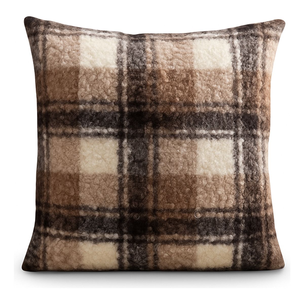 ARMONIA - Funda de cojín chenille cuadrille decorativa 45x45 suave 743