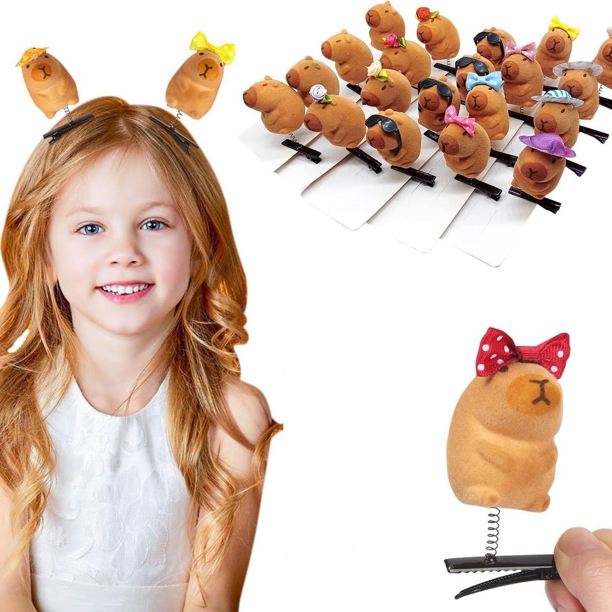 KUANGYE - Pack 10 Pinzas Pinches Capybara Resorte