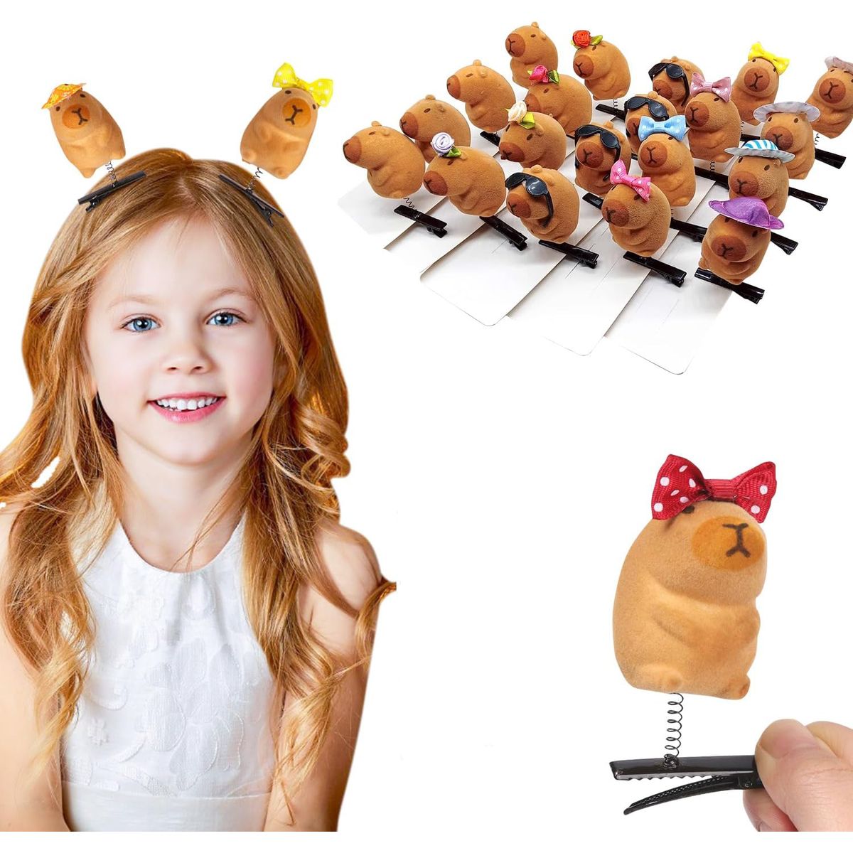 KUANGYE - Pack 10 Pinzas Pinches Capybara Resorte