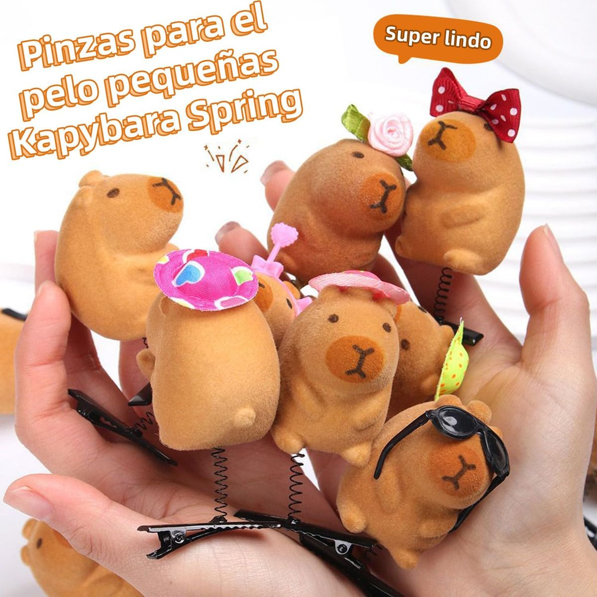 KUANGYE - Pack 10 Pinzas Pinches Capybara Resorte