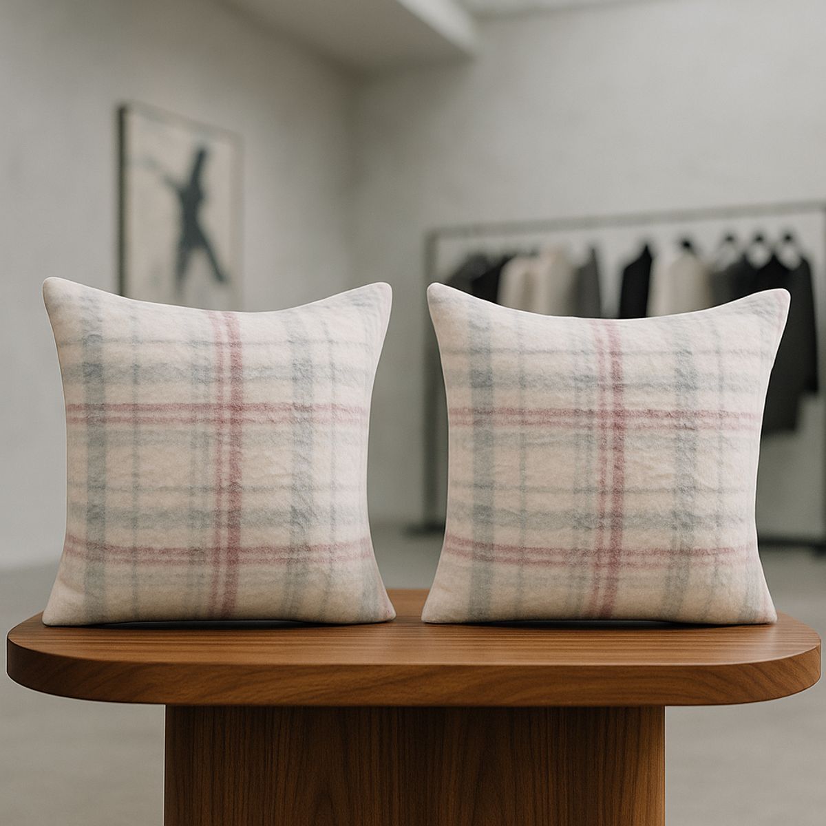 ARMONIA - Pack 2 fundas de cojín chenille cuadrille textura premium 45x45 741