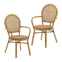 RELAN - Set x2 Silla Exterior Balu Ratán Sintético Jardín y Terraza